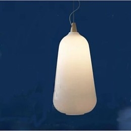 Lampă suspendată din sticlă alb lapte Natural Curve
