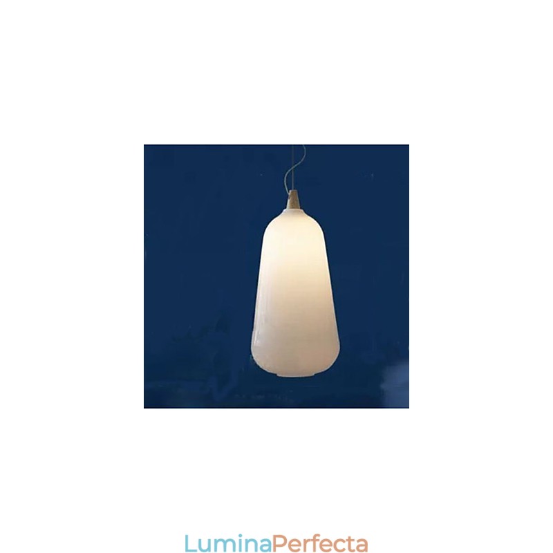 Lampă suspendată din sticlă alb lapte Natural Curve