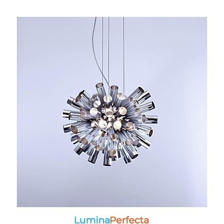 Lampă suspendată modernă, din metal periat Lampă suspendată modernă, din metal periat