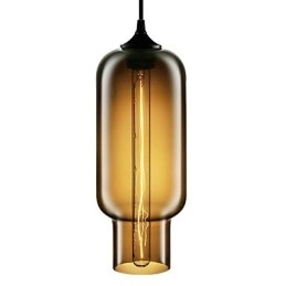 Lampă suspendată modernă din sticlă de 70 W cu design maro Bubble