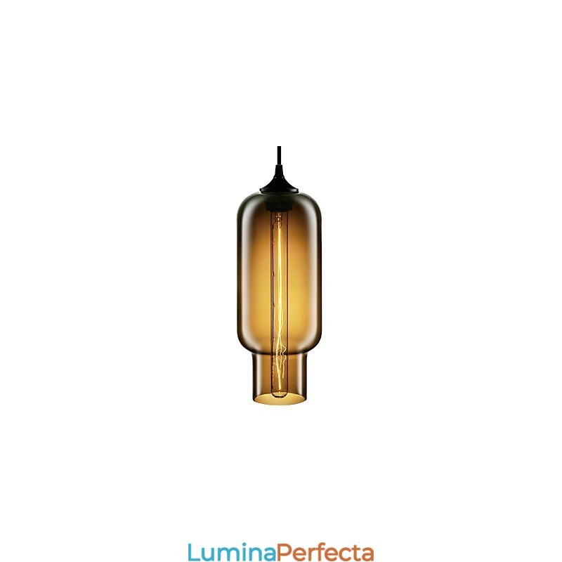 Lampă suspendată modernă din sticlă de 70 W cu design maro Bubble