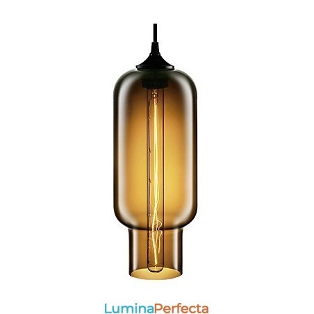 Lampă suspendată modernă din sticlă de 70 W cu design maro Bubble Lampă suspendată modernă din sticlă de 70 W cu design maro Bubble