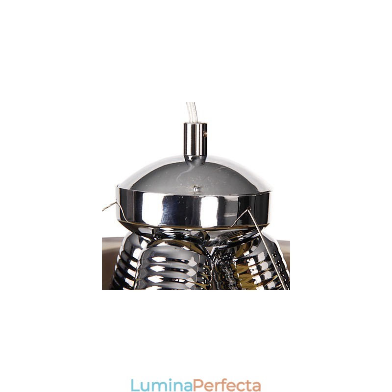 Pandantiv modern și pitoresc în stil italian, cu 3 lumini, cu abajur negru transparent