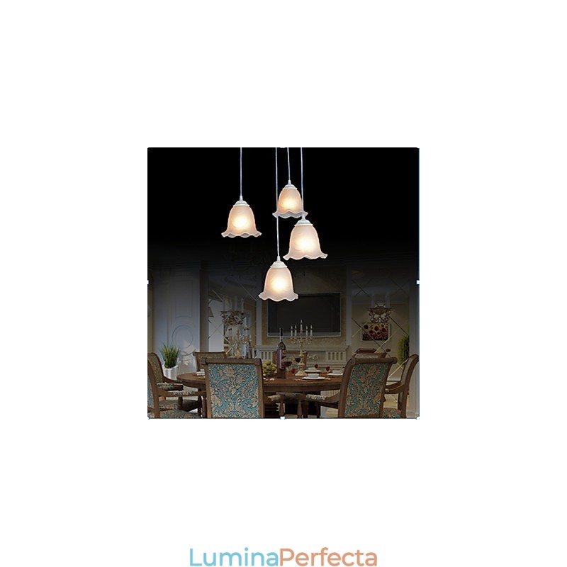 Pandantiv patru lumini alb retro european clasic