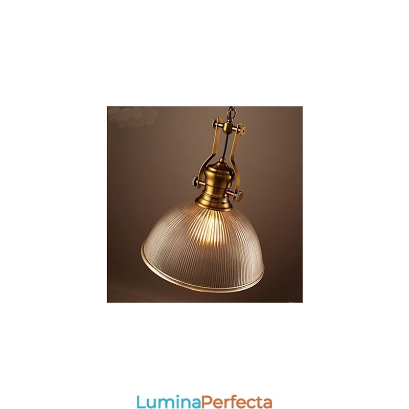 Candelabru din sticlă transparentă cu un singur cap american retro european