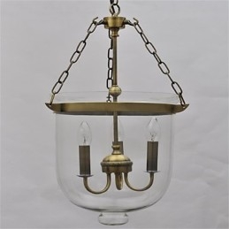 Țară americană Candelabru din sticlă cu clopot de templu de epocă