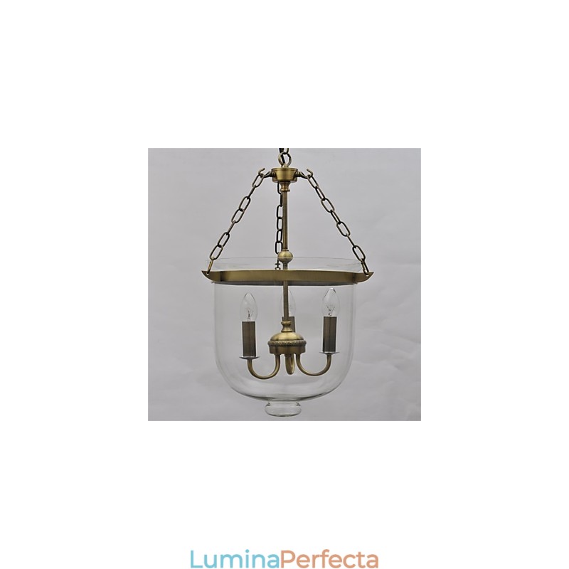 Țară americană Candelabru din sticlă cu clopot de templu de epocă