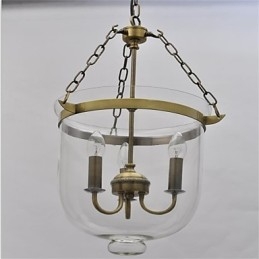 Țară americană Candelabru din sticlă cu clopot de templu de epocă