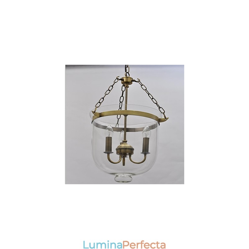 Țară americană Candelabru din sticlă cu clopot de templu de epocă