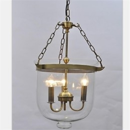 Țară americană Candelabru din sticlă cu clopot de templu de epocă