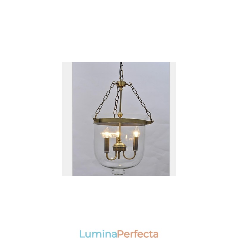 Țară americană Candelabru din sticlă cu clopot de templu de epocă