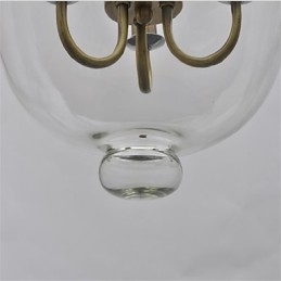 Țară americană Candelabru din sticlă cu clopot de templu de epocă