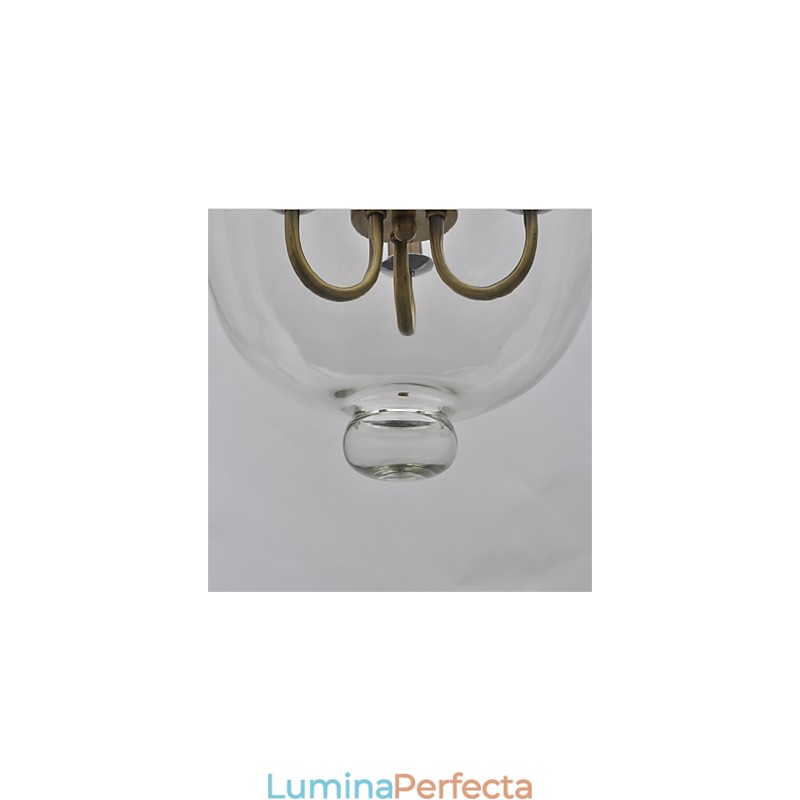 Țară americană Candelabru din sticlă cu clopot de templu de epocă