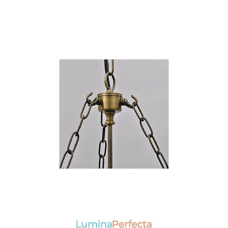 Țară americană Candelabru din sticlă cu clopot de templu de epocă
