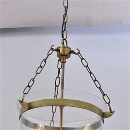 Țară americană Candelabru din sticlă cu clopot de templu de epocă