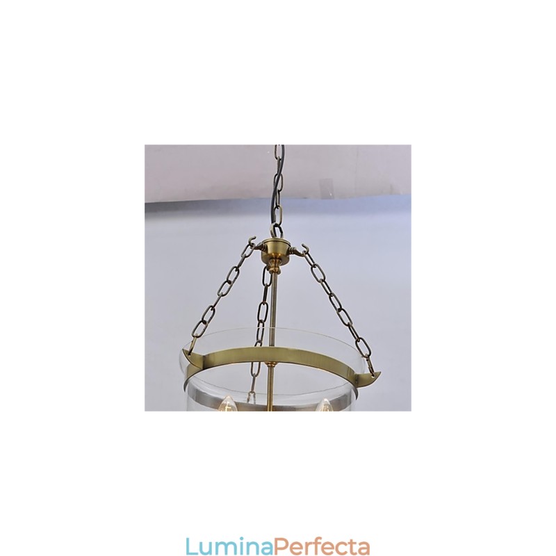 Țară americană Candelabru din sticlă cu clopot de templu de epocă