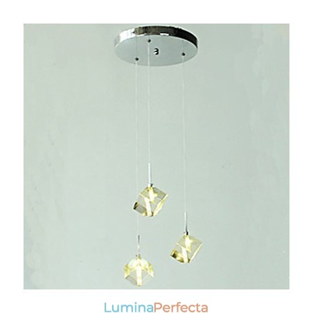 Lampă de cristal de modă pandantiv cu trei capete Lampă de cristal de modă pandantiv cu trei capete