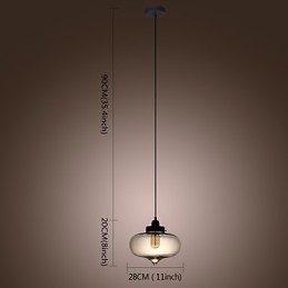 Lampă suspendată din sticlă transparentă cu design maro Bubble