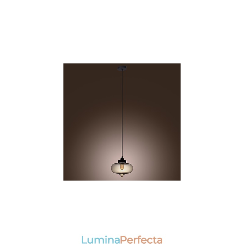 Lampă suspendată din sticlă transparentă cu design maro Bubble