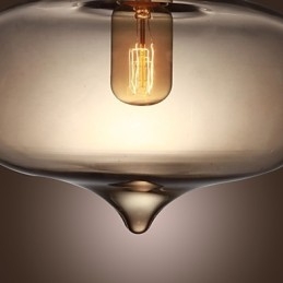 Lampă suspendată din sticlă transparentă cu design maro Bubble