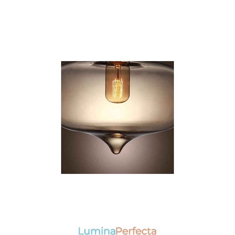 Lampă suspendată din sticlă transparentă cu design maro Bubble