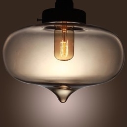 Lampă suspendată din sticlă transparentă cu design maro Bubble