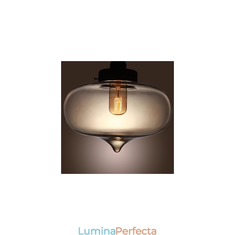 Lampă suspendată din sticlă transparentă cu design maro Bubble