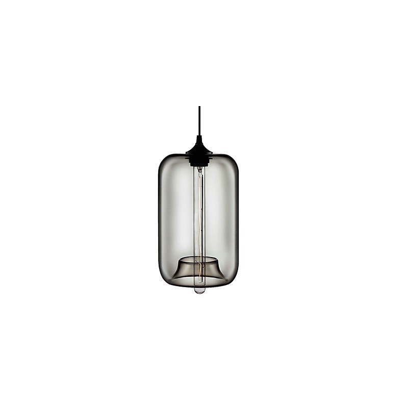 Lampă suspendată din sticlă transparentă de 70 W cu design Black Bubble