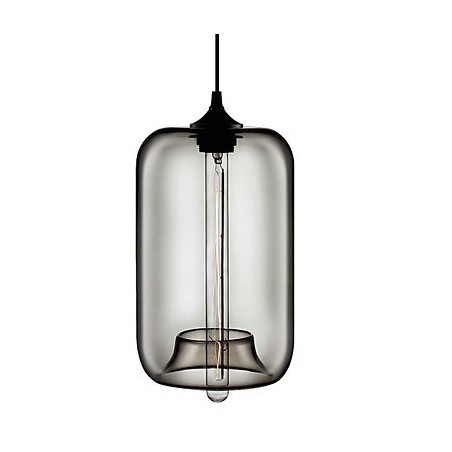 Lampă suspendată din sticlă transparentă de 70 W cu design Black Bubble Lampă suspendată din sticlă transparentă de 70 W cu design Black Bubble