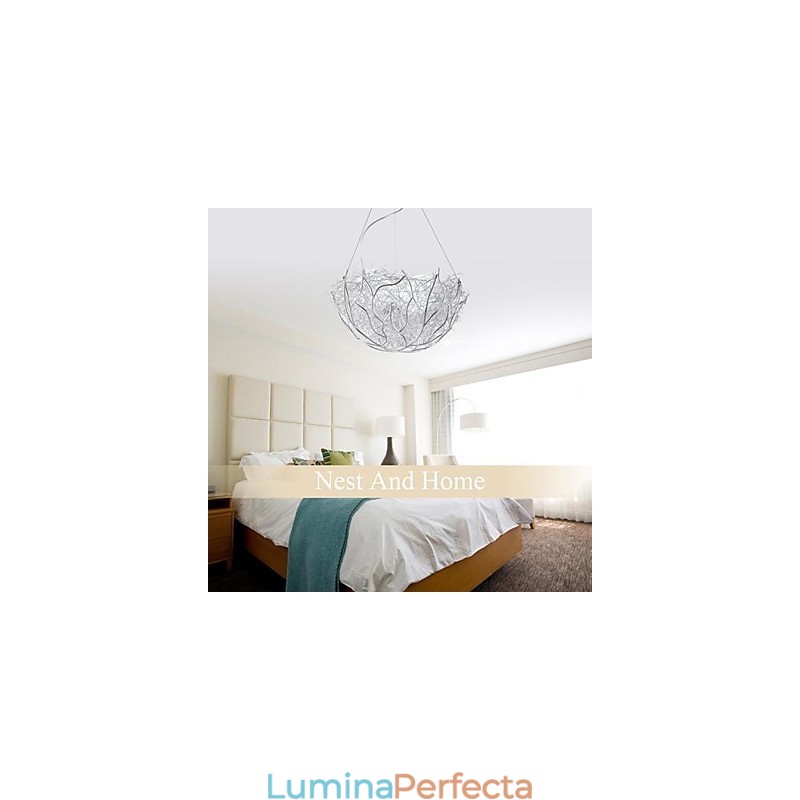 Lampă suspendată modernă, din metal argintiu