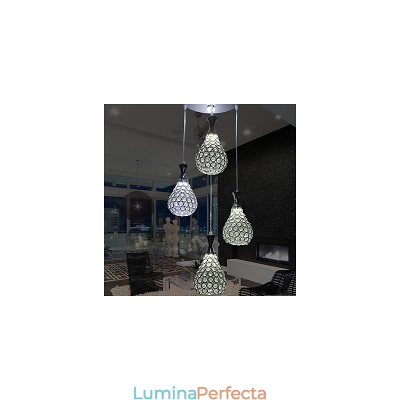 Lampă suspendată cu 4 capete Cristal Modern Contemporan Metal