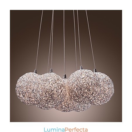 Lampă suspendată contemporană din aluminiu cu 7 lumini Lampă suspendată contemporană din aluminiu cu 7 lumini