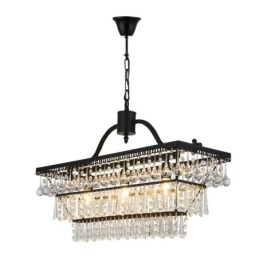 3 etaje dreptunghi tradițional clasic cristal metal candelabru pt