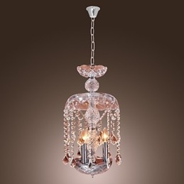 Lampă suspendată modernă din cristal cu 3 lumini în abajur de sticlă