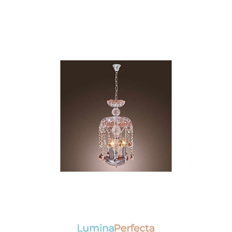 Lampă suspendată modernă din cristal cu 3 lumini în abajur de sticlă
