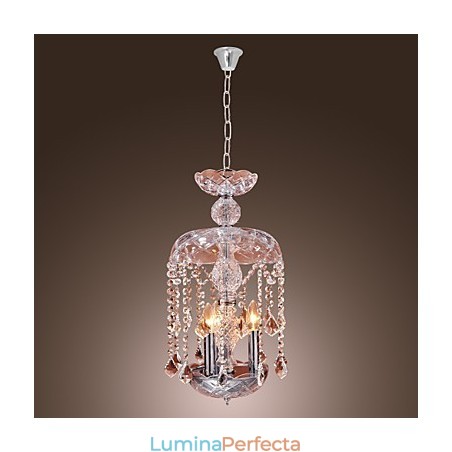 Lampă suspendată modernă din cristal cu 3 lumini în abajur de sticlă Lampă suspendată modernă din cristal cu 3 lumini în abajur de sticlă