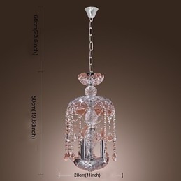 Lampă suspendată modernă din cristal cu 3 lumini în abajur de sticlă