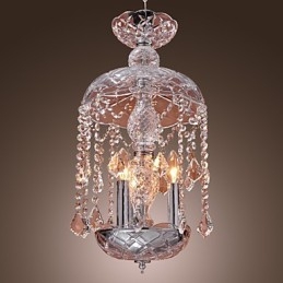 Lampă suspendată modernă din cristal cu 3 lumini în abajur de sticlă