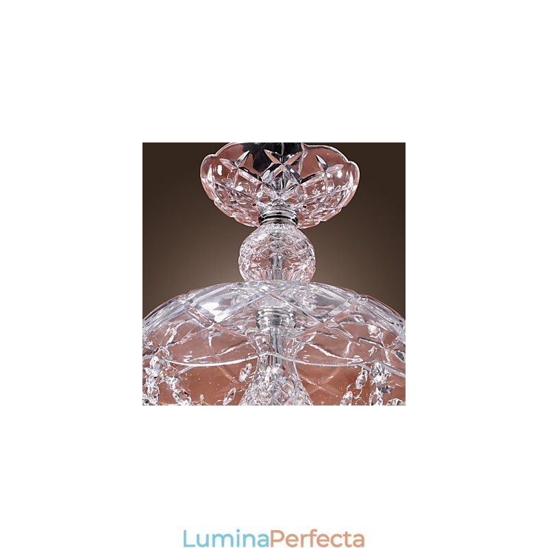 Lampă suspendată modernă din cristal cu 3 lumini în abajur de sticlă