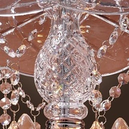 Lampă suspendată modernă din cristal cu 3 lumini în abajur de sticlă