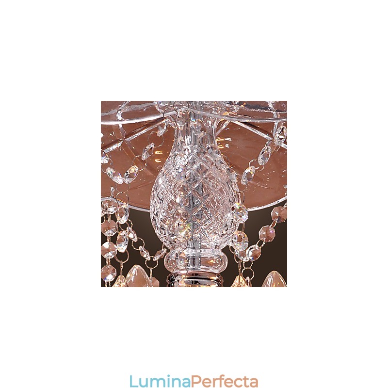 Lampă suspendată modernă din cristal cu 3 lumini în abajur de sticlă
