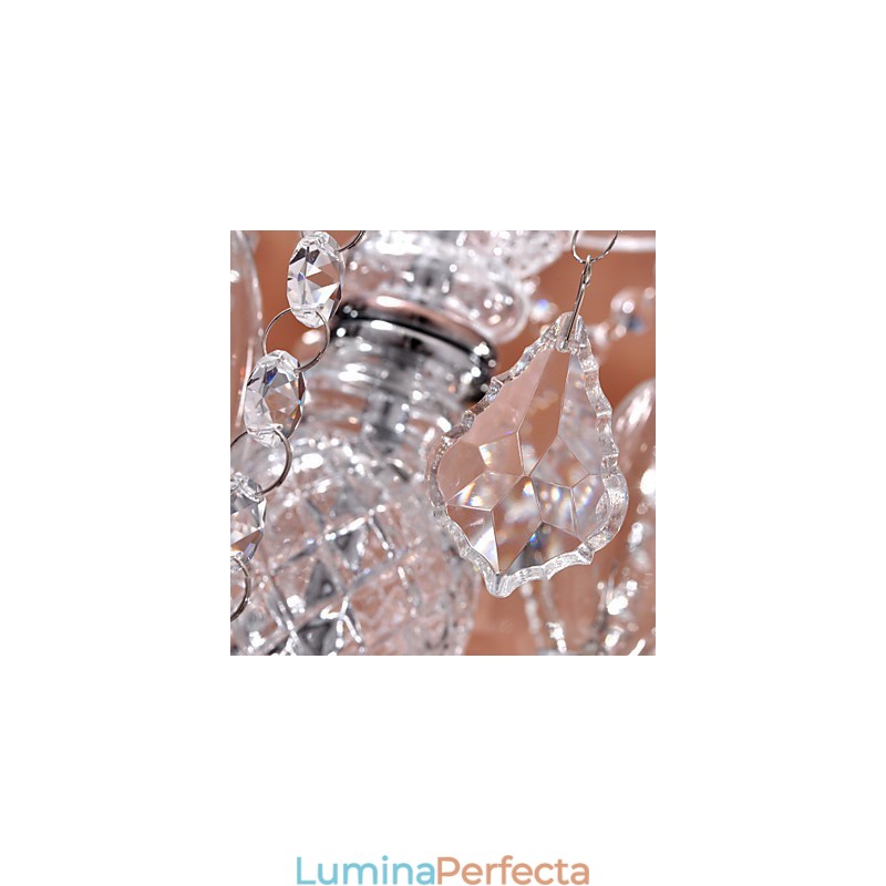 Lampă suspendată modernă din cristal cu 3 lumini în abajur de sticlă