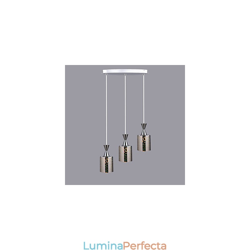 Gravura laser de vis Lampa placata cu crom 3 Disc