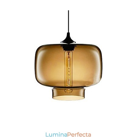 Lampă suspendată modernă din sticlă de 70 W cu design maro transparent pentru sticlă Lampă suspendată modernă din sticlă de 70 W cu design maro transparent pentru sticlă