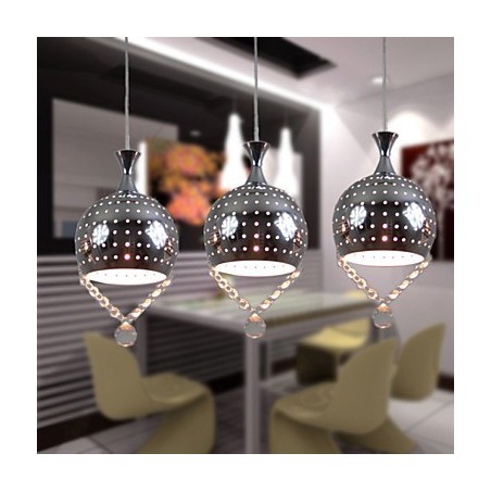 Lampă suspendată cu 3 capete Cristal Modern Contemporan Metal Lampă suspendată cu 3 capete Cristal Modern Contemporan Metal