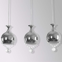 Lampă suspendată cu 3 capete Cristal Modern Contemporan Metal