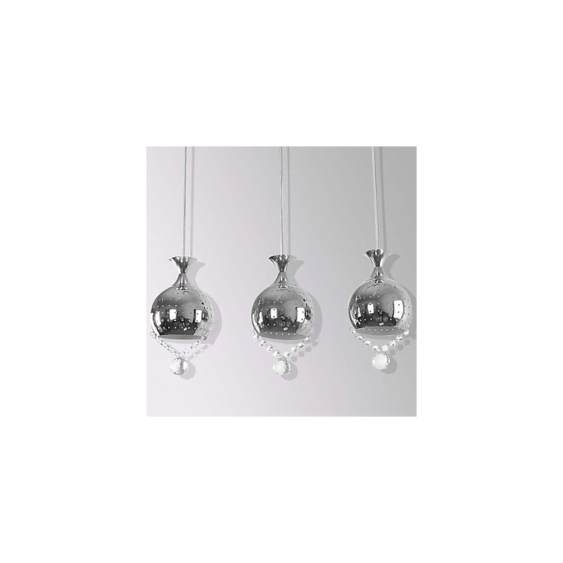 Lampă suspendată cu 3 capete Cristal Modern Contemporan Metal