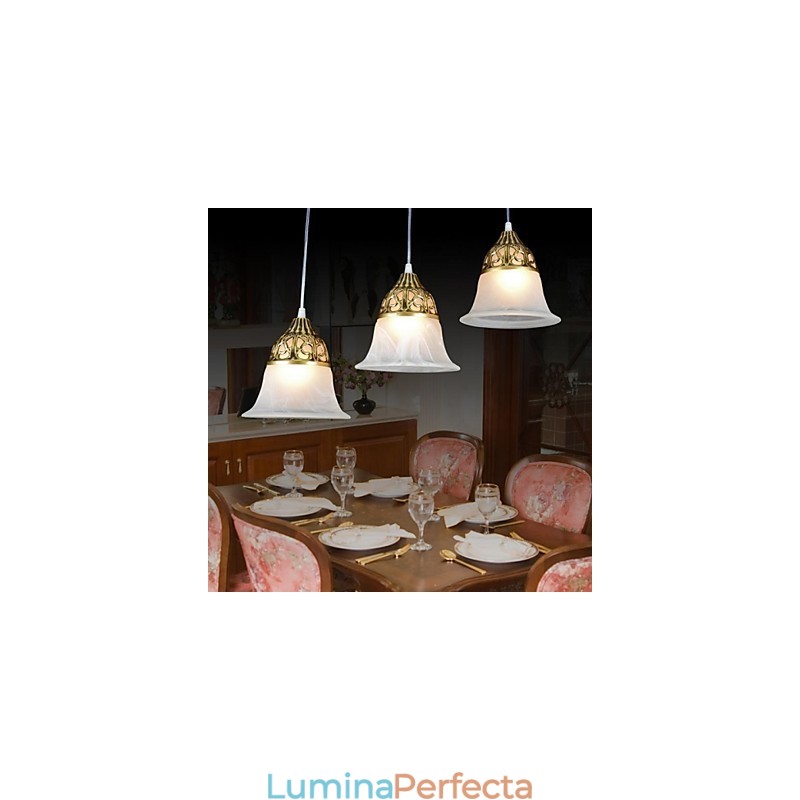 Pandantiv Bronz Trei Lumini Sticlă Moire European Classic