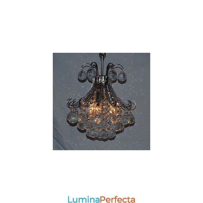 Lampă suspendată cu candelabru galvanizat în stil mini din cristal modern și contemporan