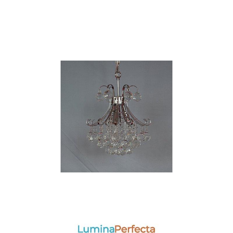 Lampă suspendată cu candelabru galvanizat în stil mini din cristal modern și contemporan